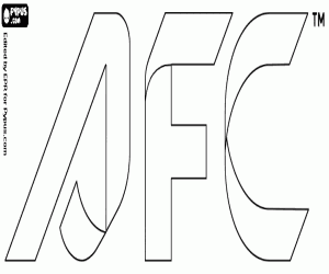 desenho de Logotipo da AFC, futebol na Ásia para colorir