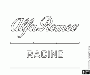 desenho de Logotipo da Alfa Romeo Racing para colorir
