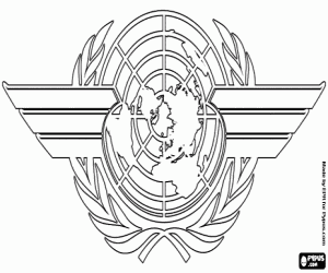 desenho de Logotipo da Aviação Civil Internacional para colorir