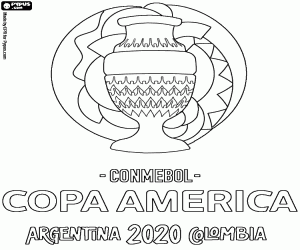 desenho de Logotipo da Copa América 2020-2021 para colorir