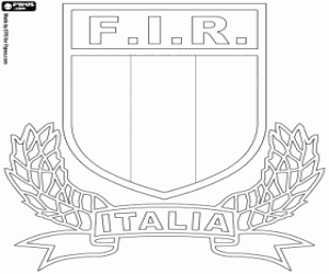 desenho de Logotipo da equipe de Rugby da Itália para colorir