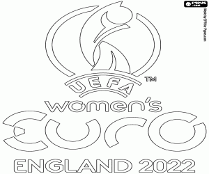 desenho de Logotipo da Euro 2022 feminina para colorir