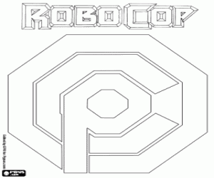 desenho de Logotipo da OCP de Robocop para colorir
