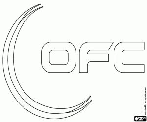 desenho de Logotipo da OFC, futebol na Oceania para colorir