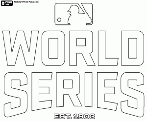 desenho de Logotipo da Série mundial MLB para colorir