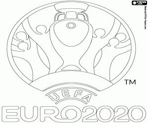 desenho de O logotipo da UEFA Euro 2020 para colorir
