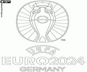 desenho de Logotipo da UEFA Euro 2024 Alemanha para colorir