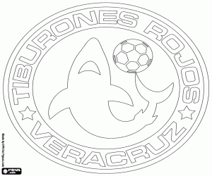 desenho de Logotipo de Tiburones Rojos de Veracruz para colorir
