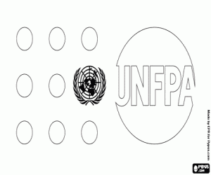 desenho de Logotipo do UNFPA, ONU para colorir
