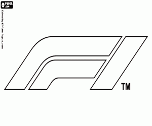 desenho de Novo logotipo oficial da F1 para colorir