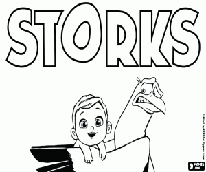 desenho de Logotipo original de  Storks para colorir