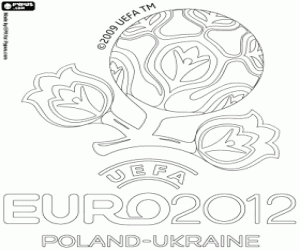 desenho de Logótipo da UEFA EURO 2012 para colorir