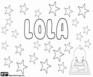 desenho de Lola, diminutivo feminino para colorir
