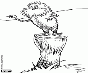 desenho de Lorax, estranha criatura da floresta para colorir