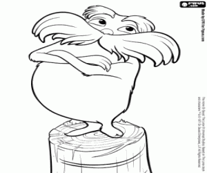 desenho de Lorax, o guardião da floresta para colorir