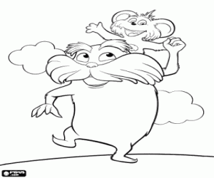 desenho de Lorax e Pip vivem na floresta para colorir
