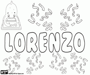 desenho de Lorenzo, nome italiano e espanhol para colorir