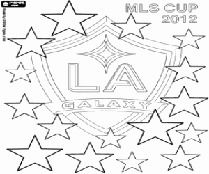 desenho de Los Angeles Galaxy, campeão 2012 para colorir