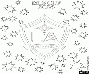 desenho de Los Angeles Galaxy, Copa MLS 2024 para colorir