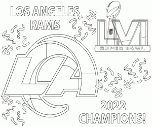 desenho de Los Angeles Rams, Super Bowl 2022 para colorir