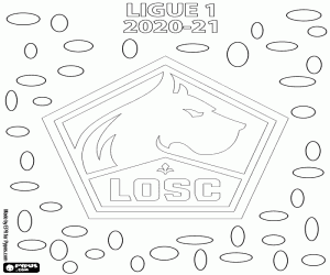 desenho de LOSC Lille, campeão 2020-2021 para colorir