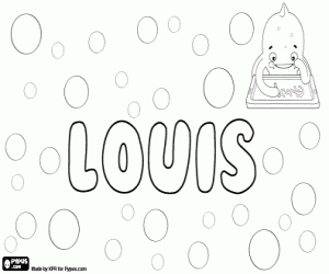 desenho de Louis, nome francês e inglês para colorir