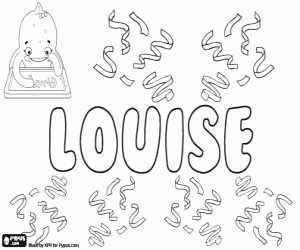 desenho de Louise, nome inglês e francês para colorir