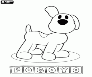 desenho de Loula, o cão do Pocoyo para colorir