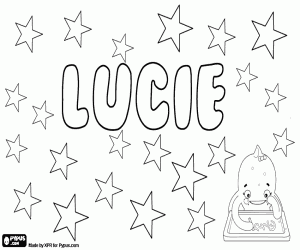 desenho de Lucie, nome de origem latina para colorir