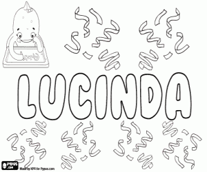 desenho de Lucinda, derivada de Lúcia para colorir