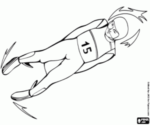 desenho de Luge, um esporte perigoso para colorir
