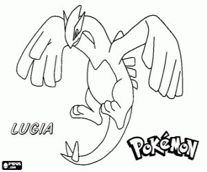desenho de Lugia, um Pokémon para colorir