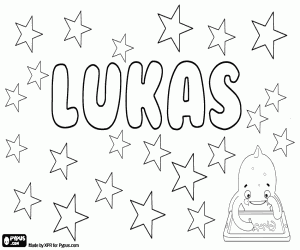 desenho de Lukas, nome para menino para colorir