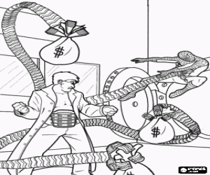 desenho de Luta homem-aranha e Doutor Octopus para colorir