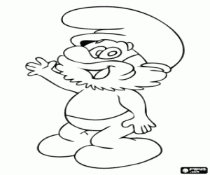 desenho de O líder dos Smurfs, Papai Smurf para colorir