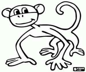 desenho de Um macaco com os olhos bem abertos para colorir