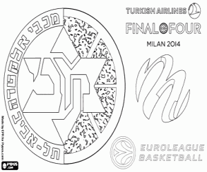 desenho de Maccabi, campeão da Euroliga 2014 para colorir