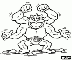 desenho de Machamp, Pokemon de artes marciais para colorir