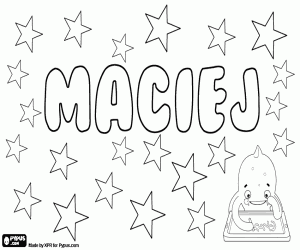 desenho de Maciej, nome polonês para menino para colorir