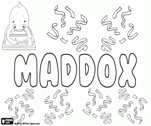 desenho de Maddox, nome em inglês para menino para colorir