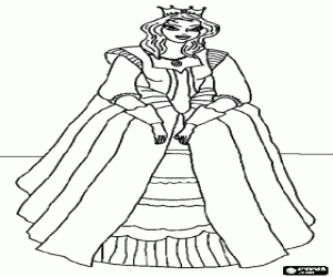desenho de Uma majestosa princesa com coroa para colorir