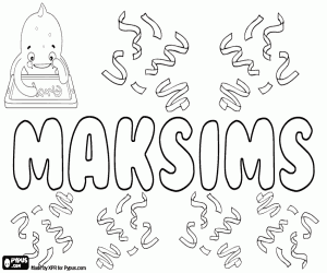desenho de Maksims, nome para menino para colorir
