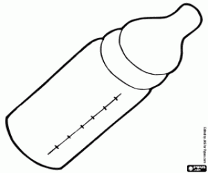 desenho de Mamadeira, biberão para colorir