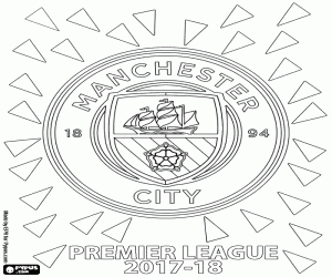 desenho de Man City, Premier League 2017-2018 para colorir