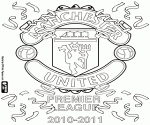 desenho de Man United, campeão 2010-2011 para colorir