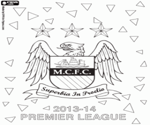 desenho de Manchester City, campeão 2013-2014 para colorir