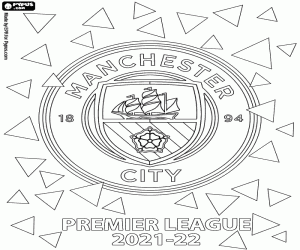 desenho de Manchester City, campeão 2021-2022 para colorir