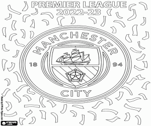 desenho de Manchester City, campeão de 2022-2023 para colorir