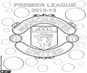 desenho de Manchester United, campeão 2012-2013 para colorir