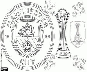 desenho de ManCity, campeão mundial de 2023 para colorir